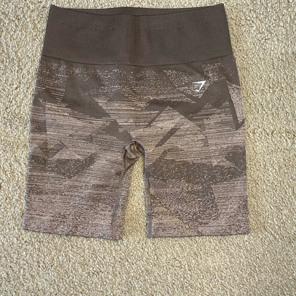 GYMSHARK Penny Brown Adapt Ombre Seamless Active Lifting Biker Shorts